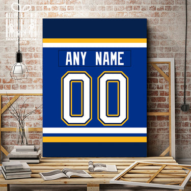 St. Louis Jersey Custom Canvas Print Wall Art for Boy Girl Men Women Hockey Personalized Canvas Art